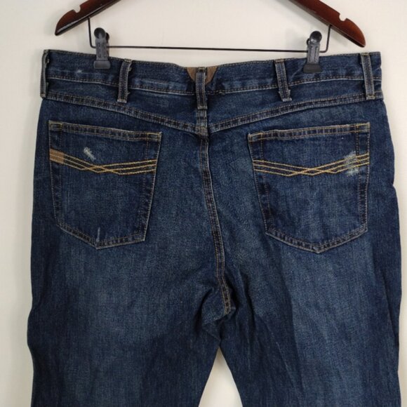 Ariat M4 Jeans Men's Size 38 Relaxed Boot Cut Blue Denim Loop Lock Distressed - Picture 11 of 11